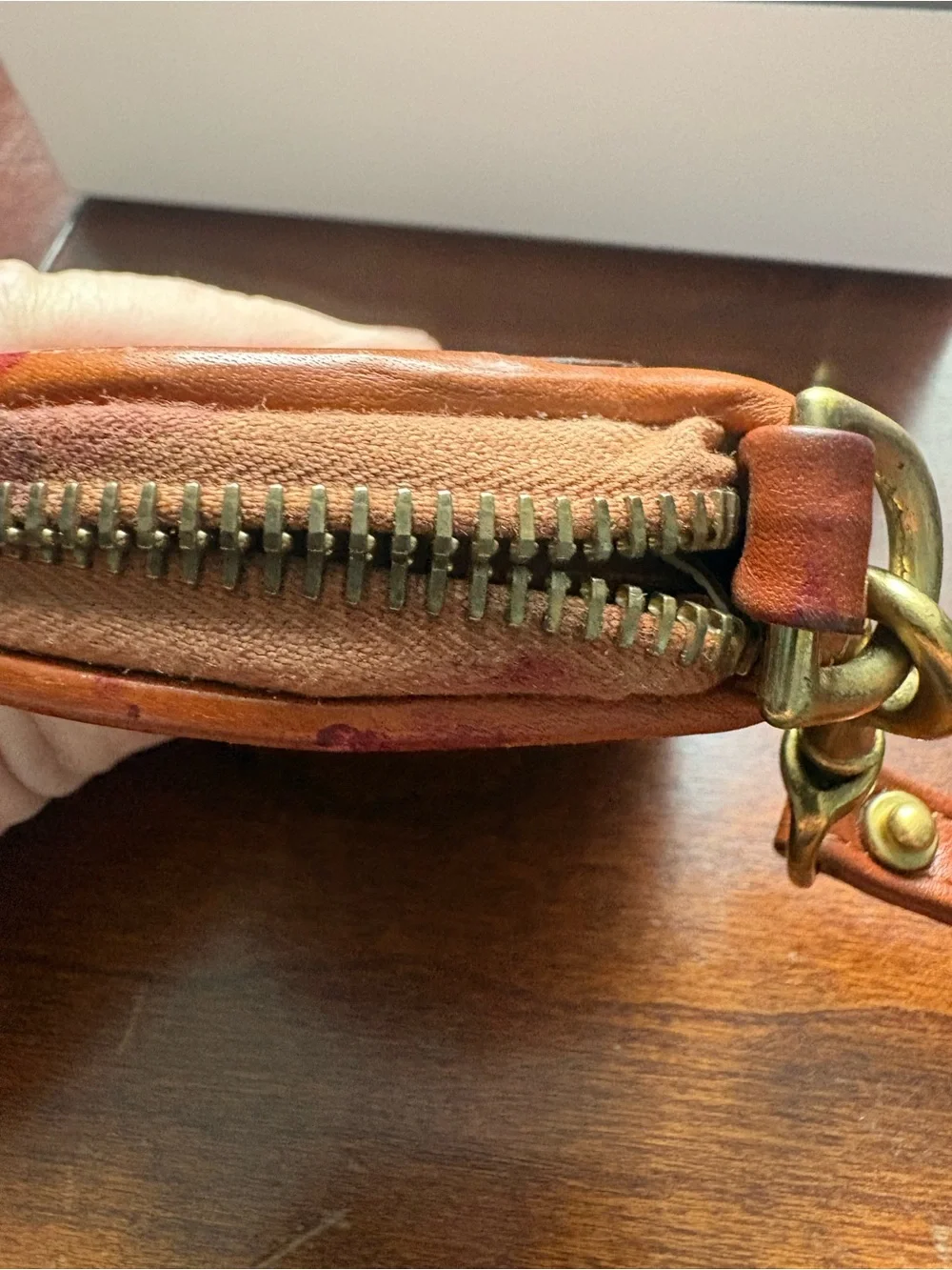 Dooney & Bourke Tan Embossed Duck Leather Patch Wallet